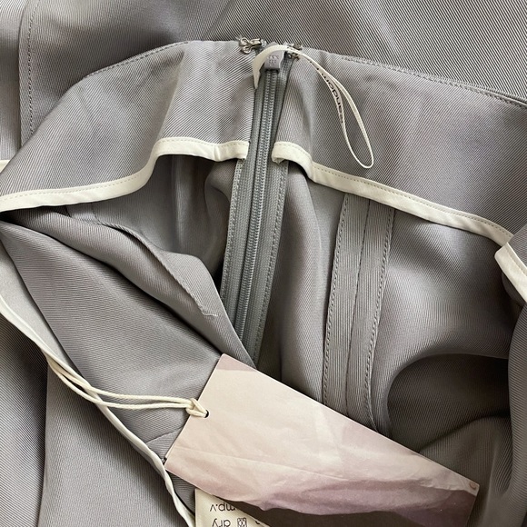 Satin Back-Drape Midi Skirt with Slit - Picture 9 of 10